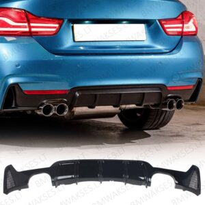 BMW F32/F33/F36 M-Sport galinio bamperio difuzorius 2×2